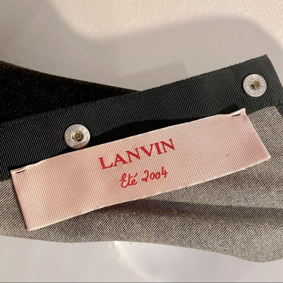 LANVIN Black Cotton Denim Bow-Back Snap Dress US 4 - Picture 10 of 10